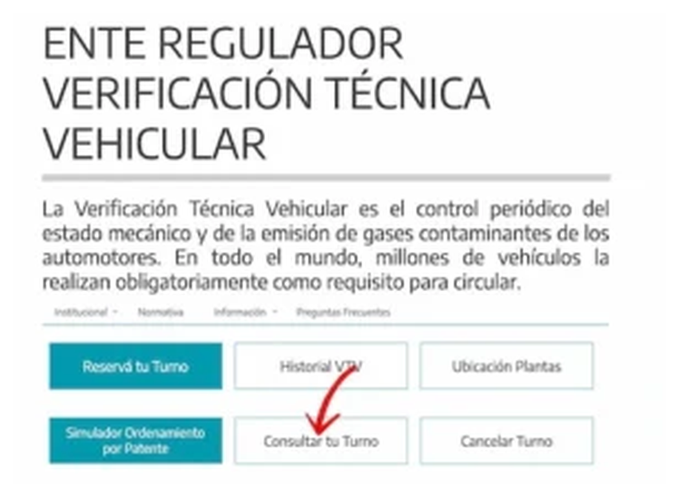 Paso 1 para consultar o cambiar el turno de la VTV en Chivilcoy